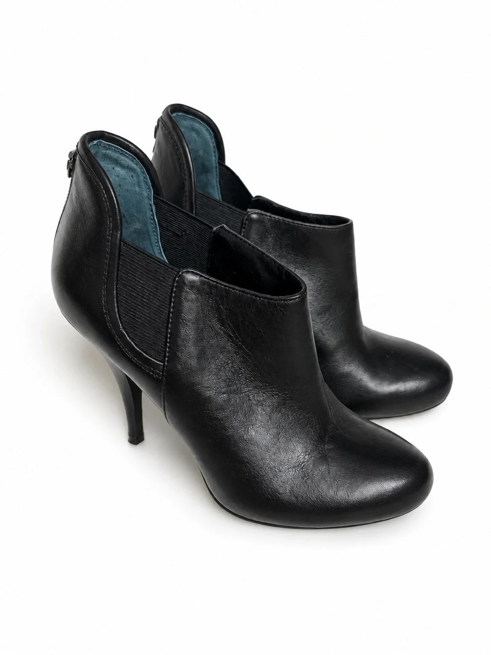 GUESS Leather Stiletto Ankle Booties Black Chelsea Heels Size 6